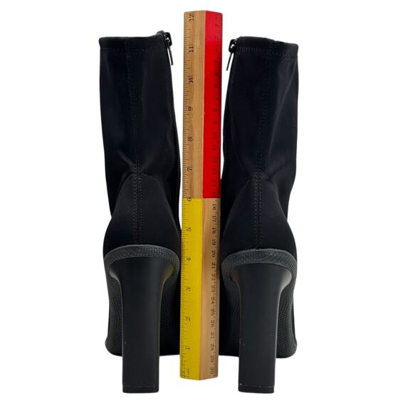 London Rag Tokens Boot SZ 8 Women's Black Stiletto Ankle Boots Pointed Toe Zip - Picture 6 of 14